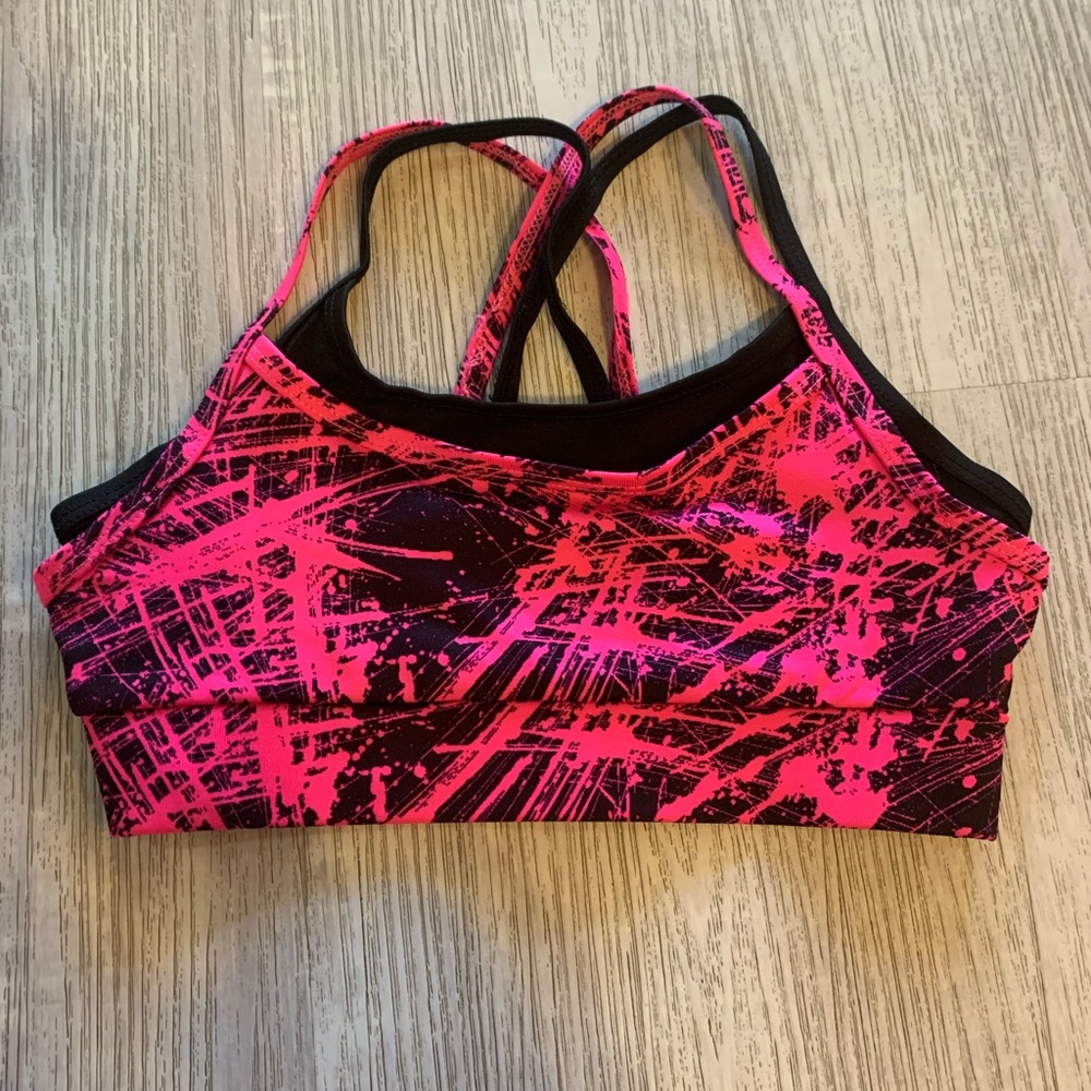 AVIA-Size M-Hot Pink & Black Double Layer Sports Bra-LIKE NEW!